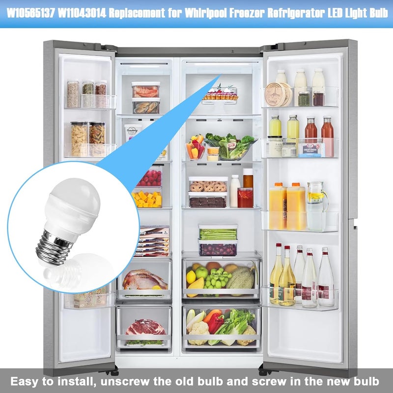 Earthtec W10565137 W11043014 Replacement for Whirlpool Frigidaire Maytag Jenn-Air Amana Freezer Refrigerator LED Light Bulb W11125625 W11216993 W10820003 4396822 W10865849 W10837631 W10745744 (1 Pcs) - Image 4